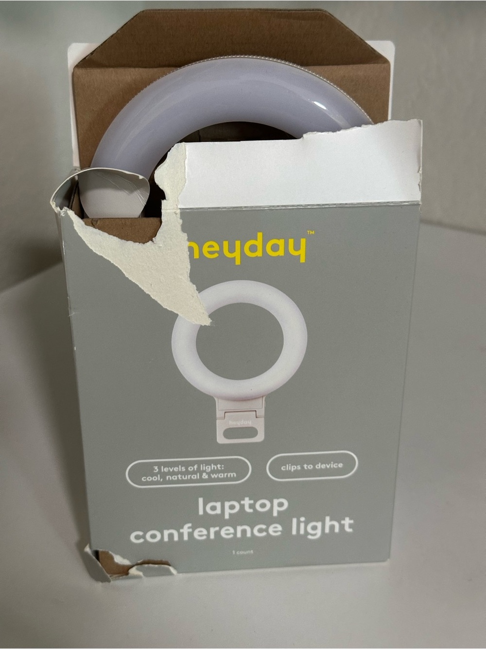 Honeyday Laptop Conference Ring Light in White